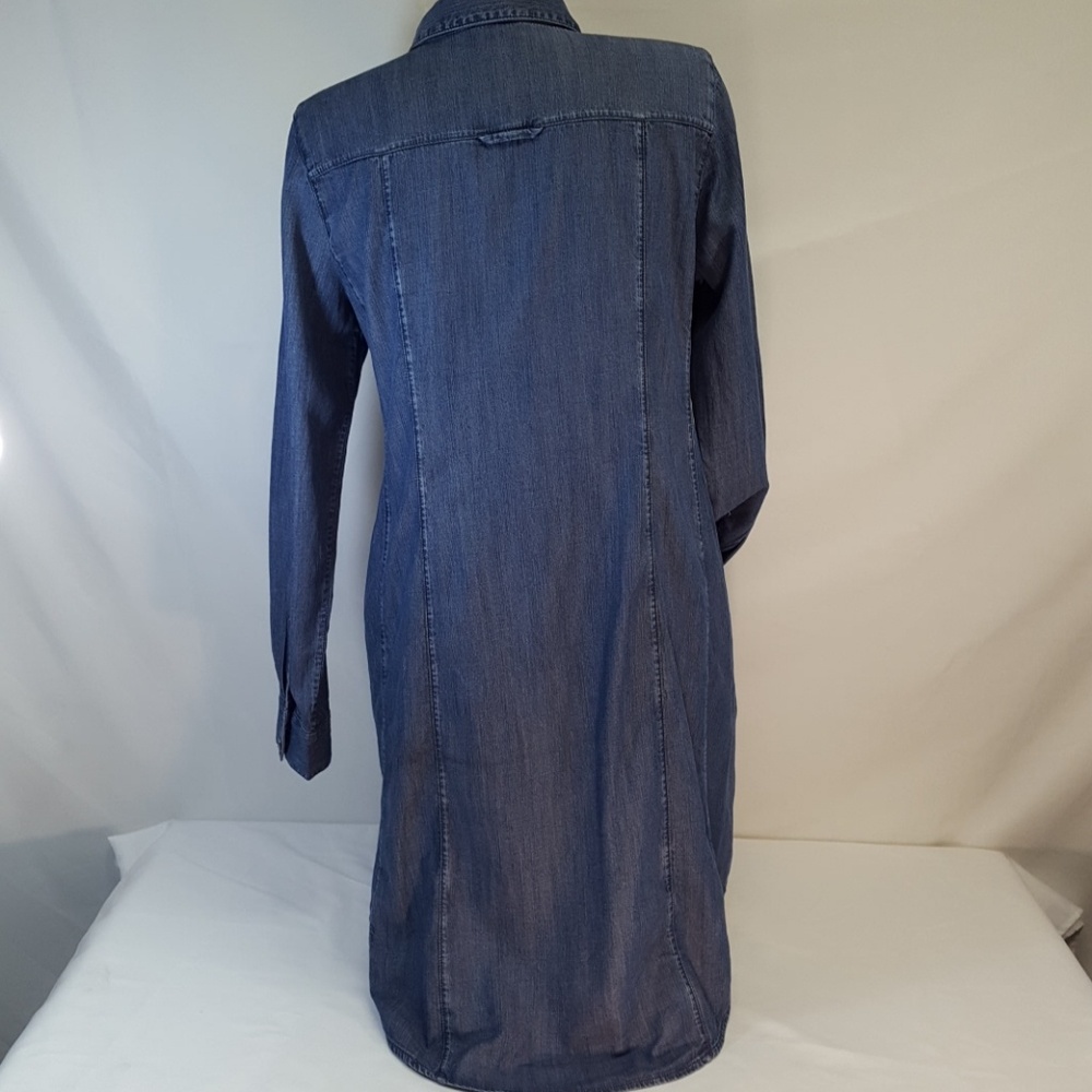 EILEEN FISHER DENIM STIRT DRESS (XS/TP) Blue Midi - Picture 5 of 8